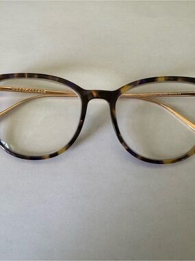 Warby Parker Maren Tortoise Round Glasses with Gold Temple